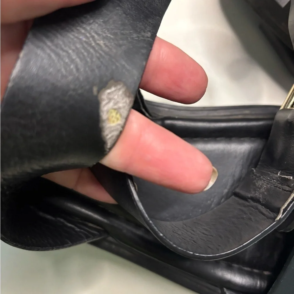 Zara Black Chunky Platform Leather Sandals - Picture 7 of 9